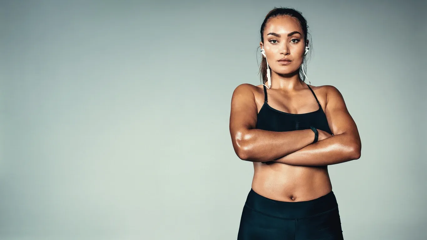 Athlete standing in workout clothing